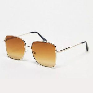 NWT ASOS Design 70s Metal Square Sunglasses in Gold